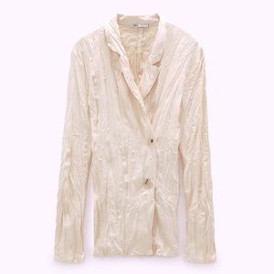 Rare Zara Wrinkled Effect Satin Jacket